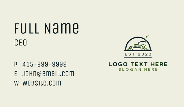 Grass Cutting Lawn Mower Business Card Design Image Preview