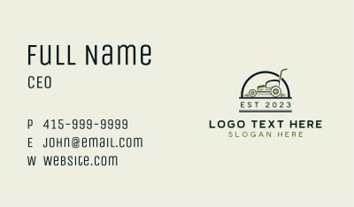 Grass Cutting Lawn Mower Business Card Image Preview