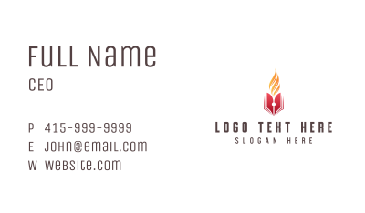 Flame Book Story Writer Business Card Image Preview