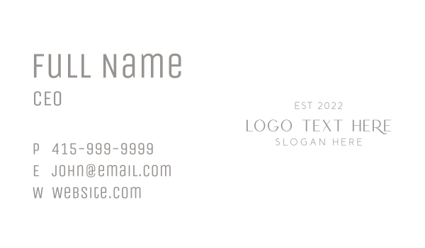 Minimalist Classy Wordmark Business Card Design Image Preview