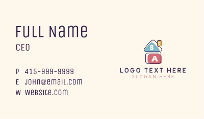 Learning Blocks Daycare Business Card Image Preview