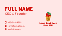 Strawberry Ice Cream Cone Business Card Image Preview