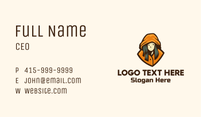 Hoodie Woman Clothing Business Card