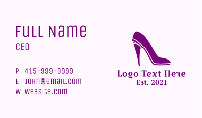 Fashion Stiletto Shoe Business Card