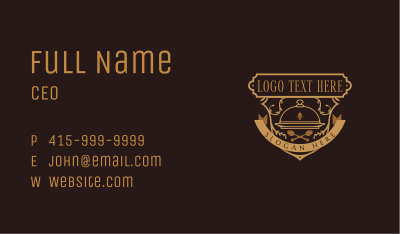 Elegant Restaurant Catering Business Card Image Preview