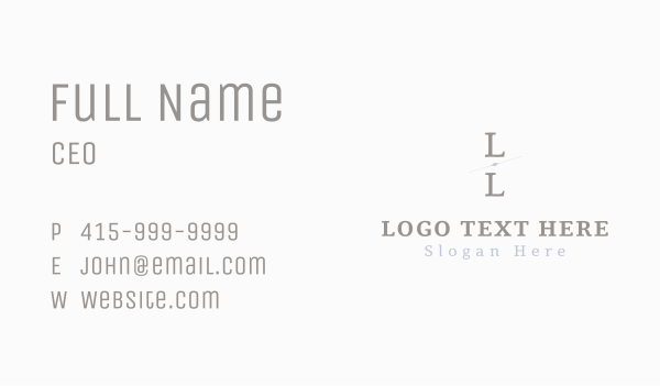 Elegant Minimalist Lettermark Business Card Design Image Preview