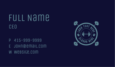 Fitness Weightlifting Badge Business Card Image Preview