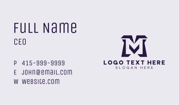 Violet Software Letter M Business Card Design Image Preview