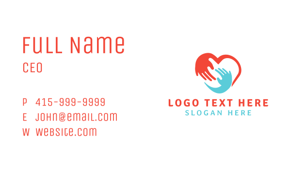 Heart Hands Online Dating Business Card Design Image Preview