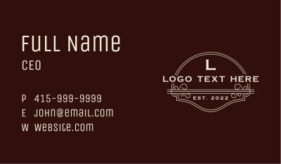 Western Saloon Letter Business Card Image Preview