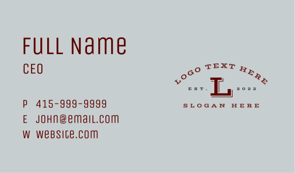 Sporty Classic Lettermark Business Card Design Image Preview