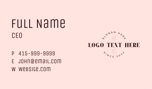 Feminine Flower  Wordmark Business Card Design Image Preview