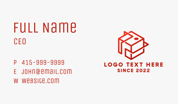 Red Logistics Box Business Card Design Image Preview