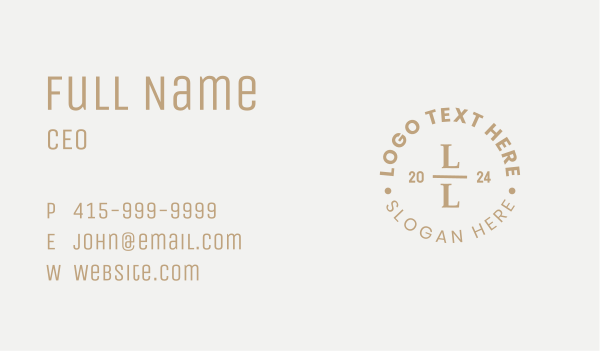 Minimalist Gold Lettermark Business Card Design Image Preview