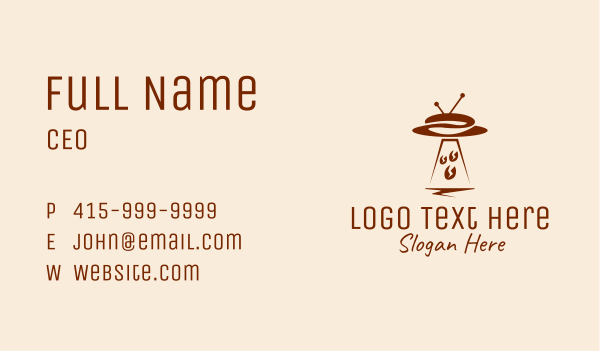 UFO Spaceship Coffee Bean Business Card Design Image Preview