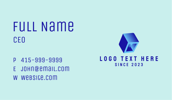 Technology 3D Cube  Business Card Design Image Preview