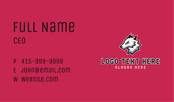 Fierce Wolf Mascot Business Card Design Image Preview