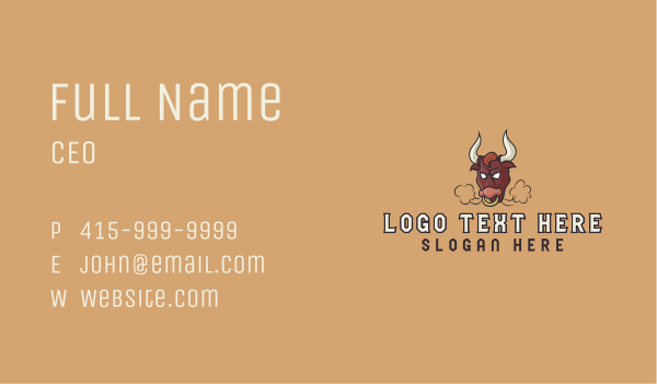 Angry Cartoon Bull Mascot Business Card Design Image Preview
