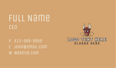 Angry Cartoon Bull Mascot Business Card Image Preview