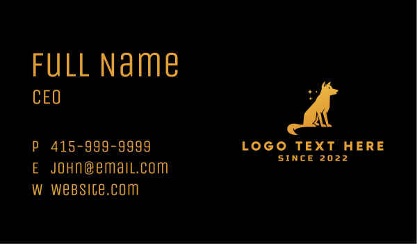 Gold Hunting Wolf Business Card Design Image Preview