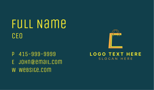 Shopping Bag Letter C Business Card Design Image Preview