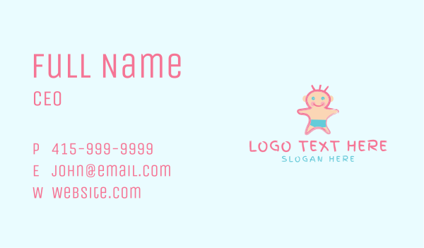 Cute Baby Scribble  Business Card Design Image Preview