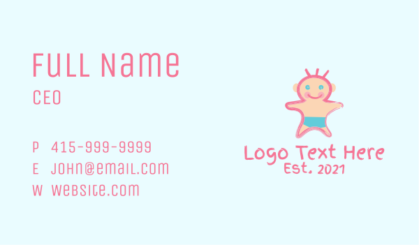Cute Baby Scribble  Business Card Design