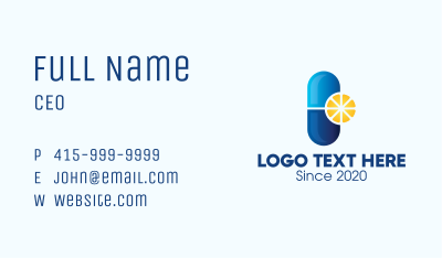 Citrus Vitamin Pill Business Card Image Preview