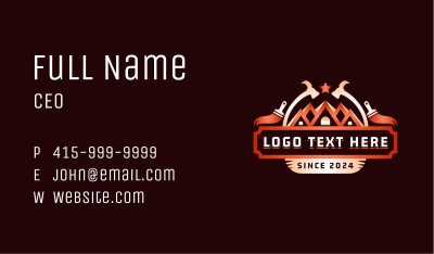 Hammer Remodeling Carpentry Business Card Image Preview