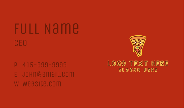Delicious Pizza Slice  Business Card Design Image Preview