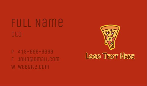 Delicious Pizza Slice  Business Card Design