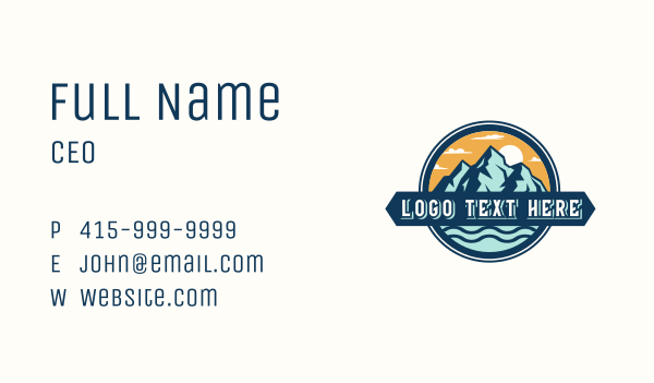 Outdoor Mountain Valley Business Card Design Image Preview