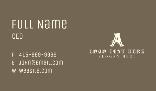 Vintage Designer Boutique Business Card Design Image Preview