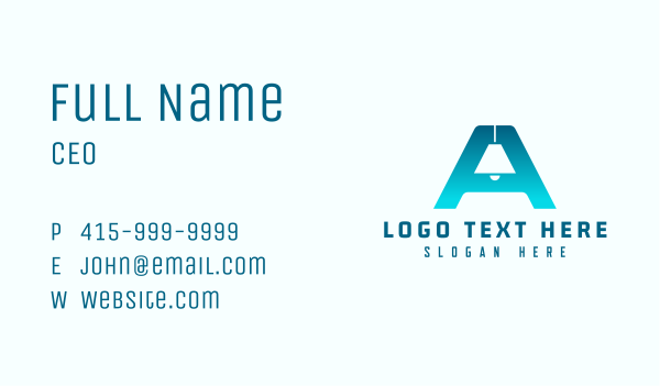 Gradient Lamp Letter A Business Card Design Image Preview