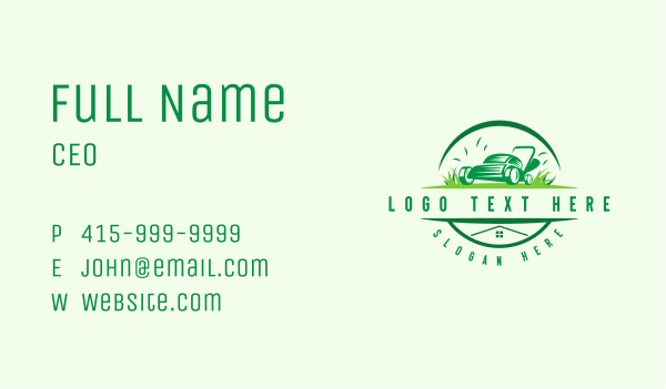 Gardening Lawn Mower  Business Card Design Image Preview