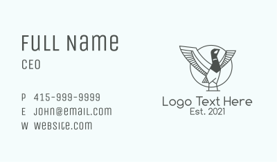 Grey Duck Outline  Business Card Image Preview