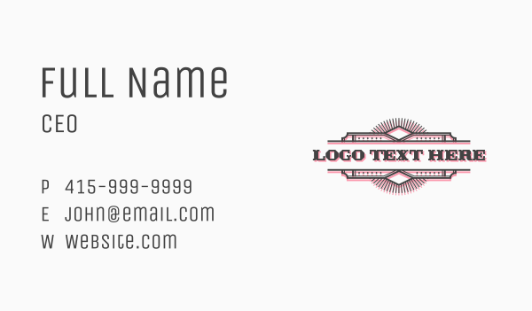 Classic Cowboy Badge Business Card Design Image Preview