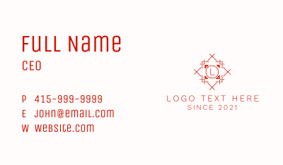 Tribal Decoration Letter Business Card Image Preview