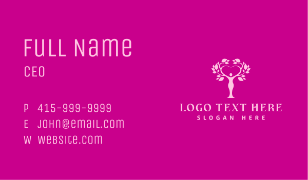 Feminine Organic Tree Business Card Design Image Preview