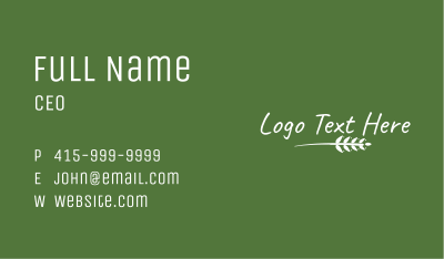 Minimalist Nature Wordmark Business Card