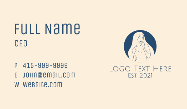 Minimalist Beautiful Woman Business Card Design Image Preview