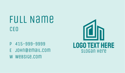 Geometric Building Maze  Business Card Image Preview