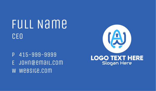 Modern Technology AW Business Card Design Image Preview