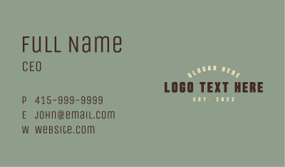 Hipster Company Wordmark Business Card Image Preview