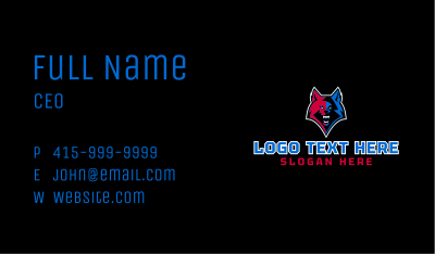 Angry Wolf Gaming Mascot Business Card Image Preview