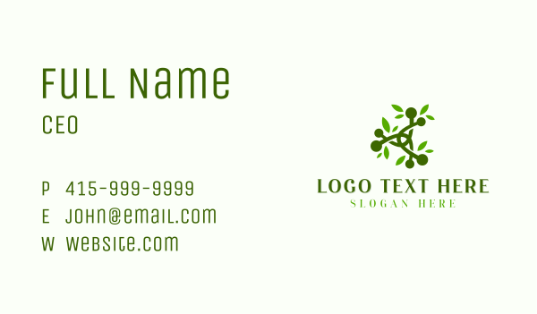 Leaf Atom Science Business Card Design Image Preview