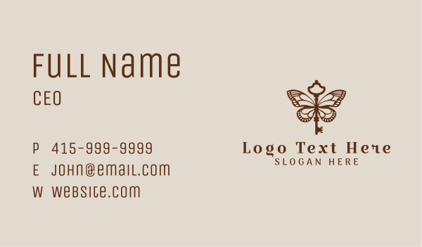 Butterfly Insect Key Business Card Design Image Preview