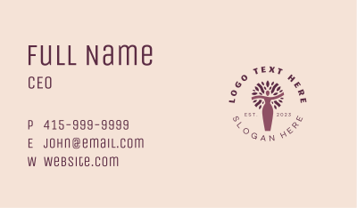Lady Organic Tree Business Card Image Preview