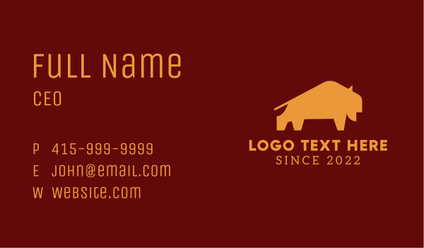 Bull Steakhouse Ranch Business Card Design Image Preview