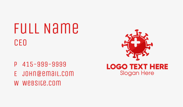 Red Medical Virus  Business Card Design Image Preview